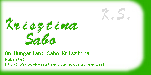 krisztina sabo business card